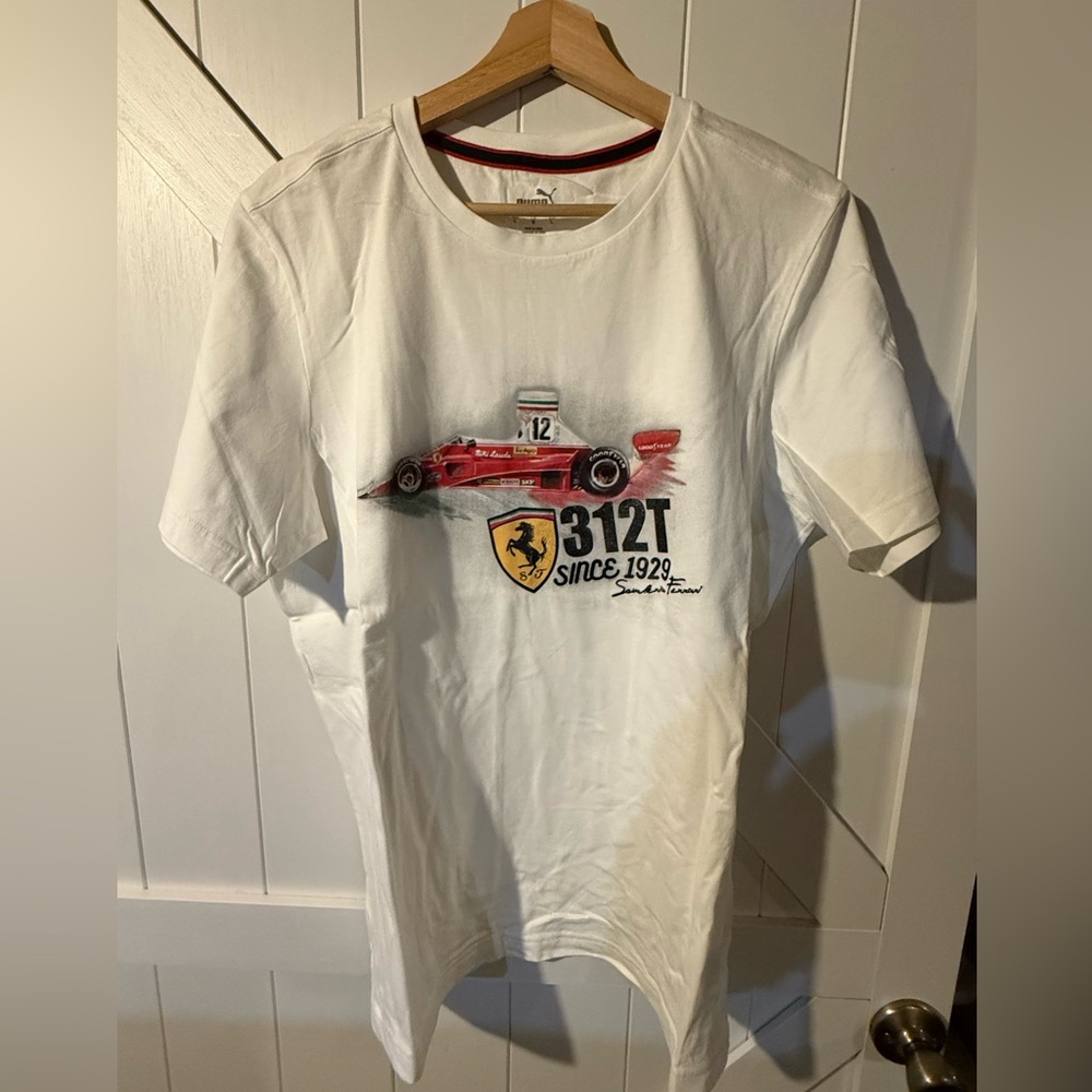 Puma White Ferrari Graphic Tee Men’s Large